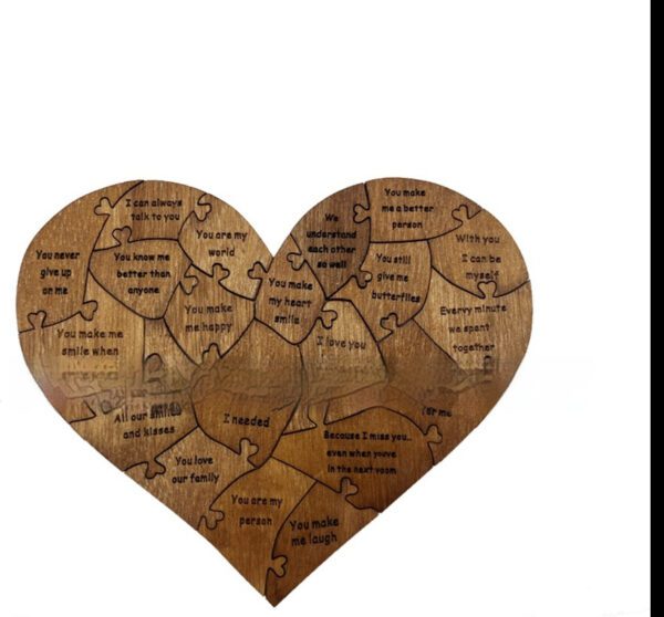 Wooden Heart Puzzle Romantic Love Jigsaw Puzzle Gift - Image 5