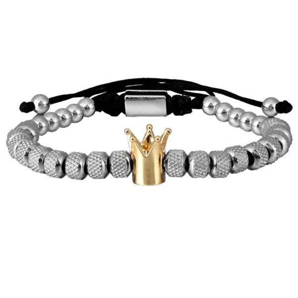 Luxury Roman Royal Crown Charm Bracelet Men's Jewelry Gift - Image 2