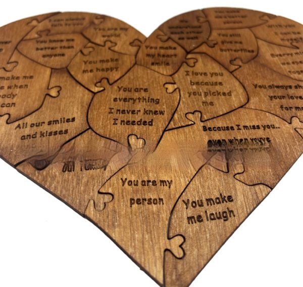 Wooden Heart Puzzle Romantic Love Jigsaw Puzzle Gift - Image 2