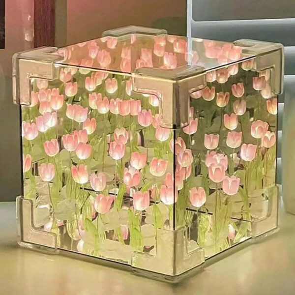 Rubik's Cube Tulip Small Night Lamp Creative DIY